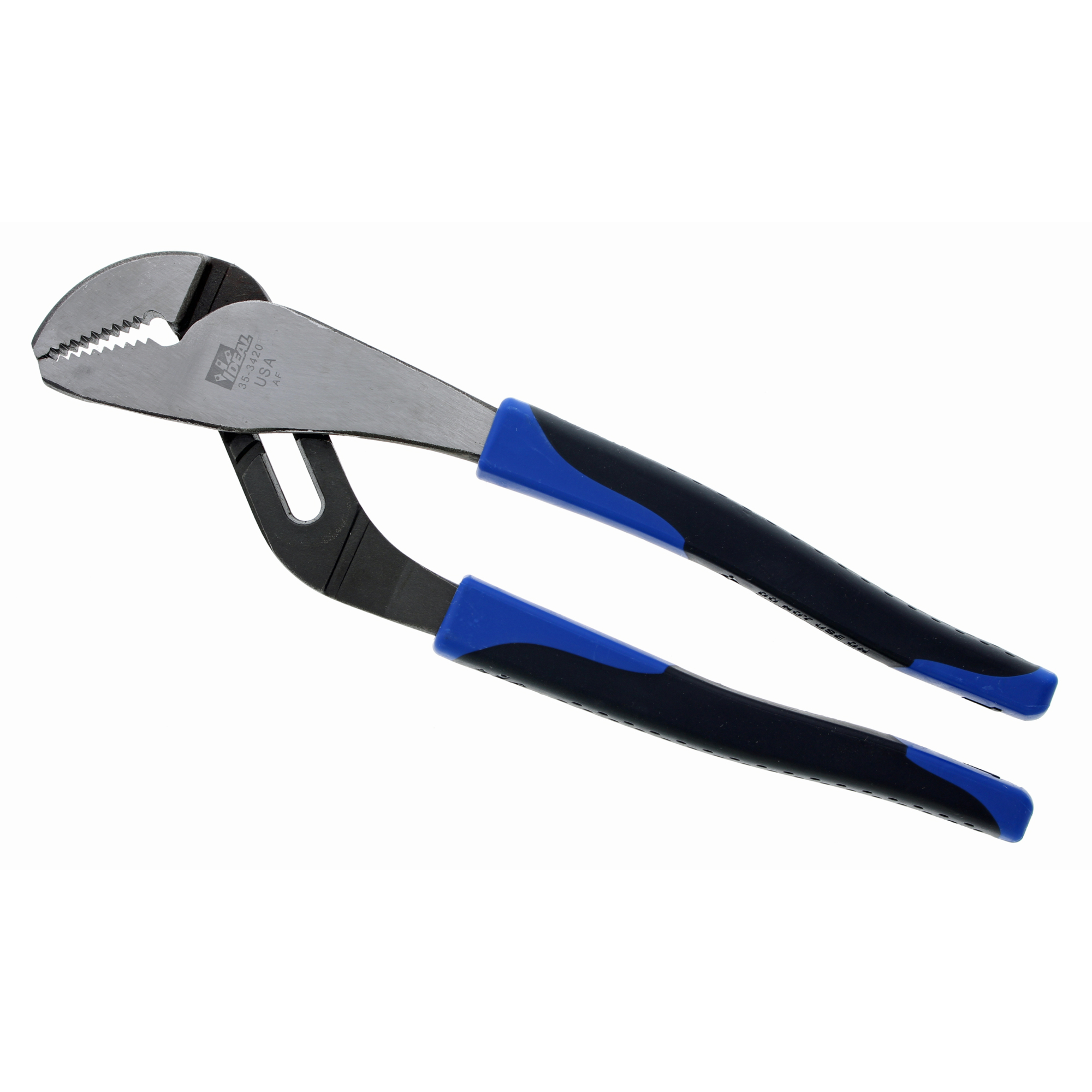 IDEAL, Tongue & Groove Pliers 9-1/2? Smart-Grip™, custom alloyed steel, Hardened and tempered body, High leverage pivot design, 1? jaw opening, Reinforced flange, high-carbon steel construction, made in the USA, 35-3420